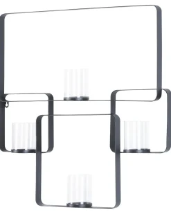 Portacandele da parete PALAWAN Metallo 65 cm Nero