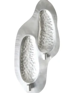 Portacandele da parete PENICHE Metallo 60 cm Argento