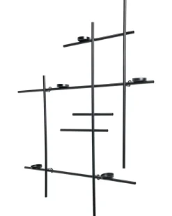 Portacandele da parete PORTO 74 cm Nero