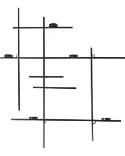 Portacandele da parete PORTO 74 cm Nero