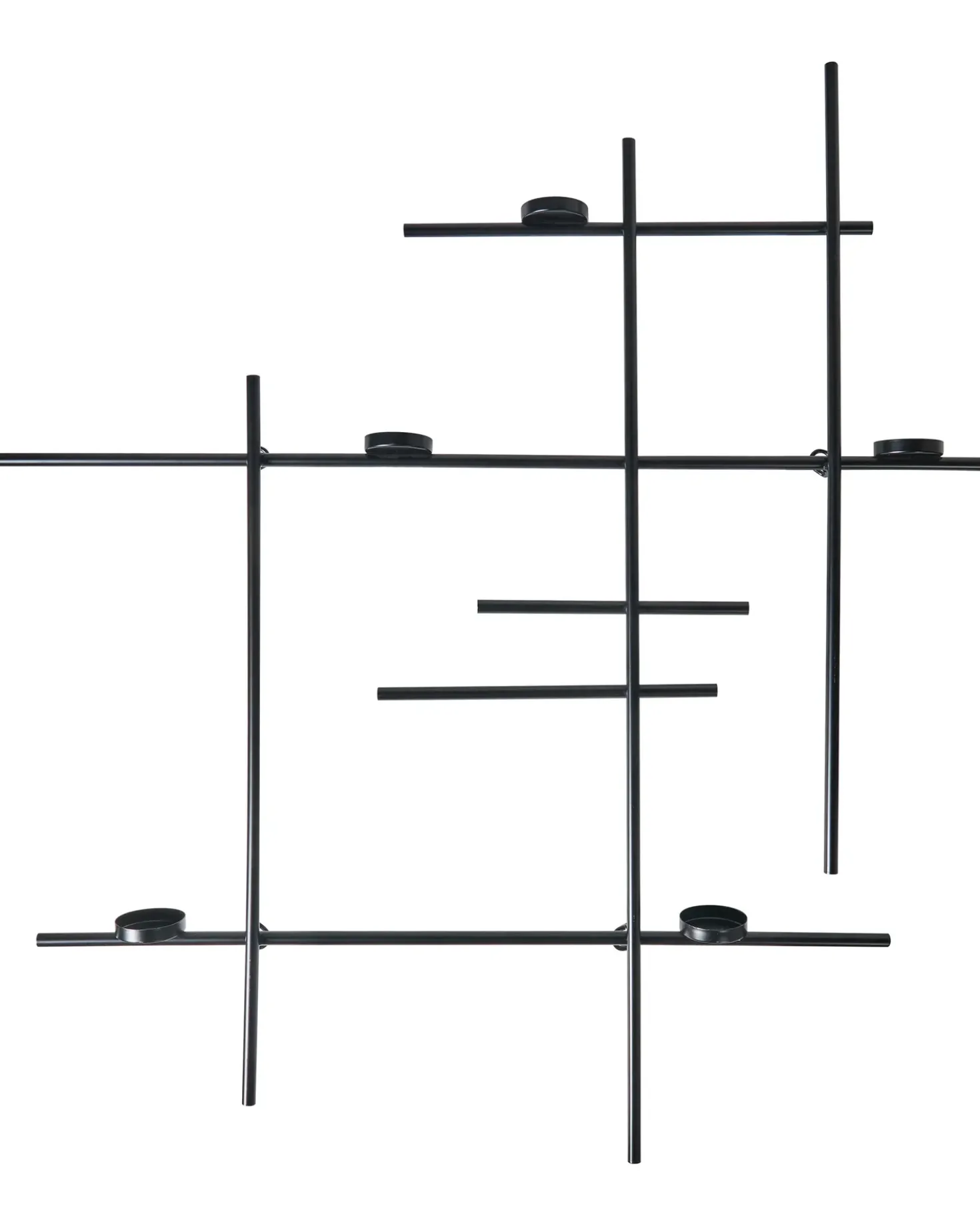 Portacandele da parete PORTO 74 cm Nero