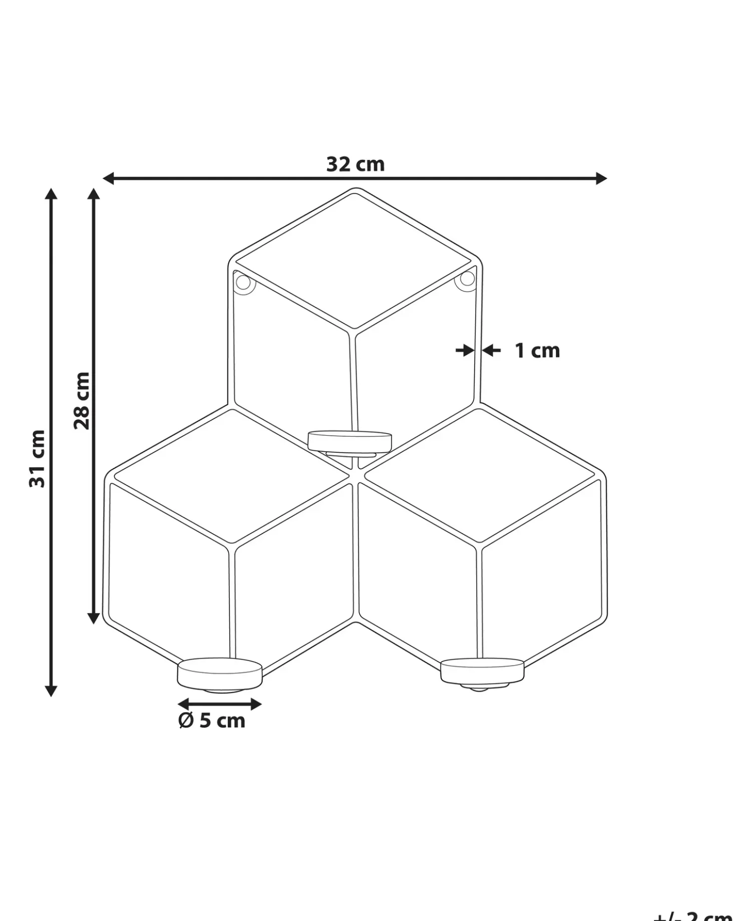 Portacandele da parete TAROUCA Metallo 31 cm Nero