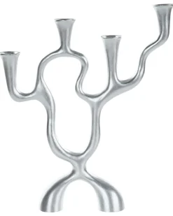Portacandele FAMOES Metallo 41 cm Argento