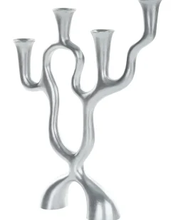 Portacandele FAMOES Metallo 41 cm Argento