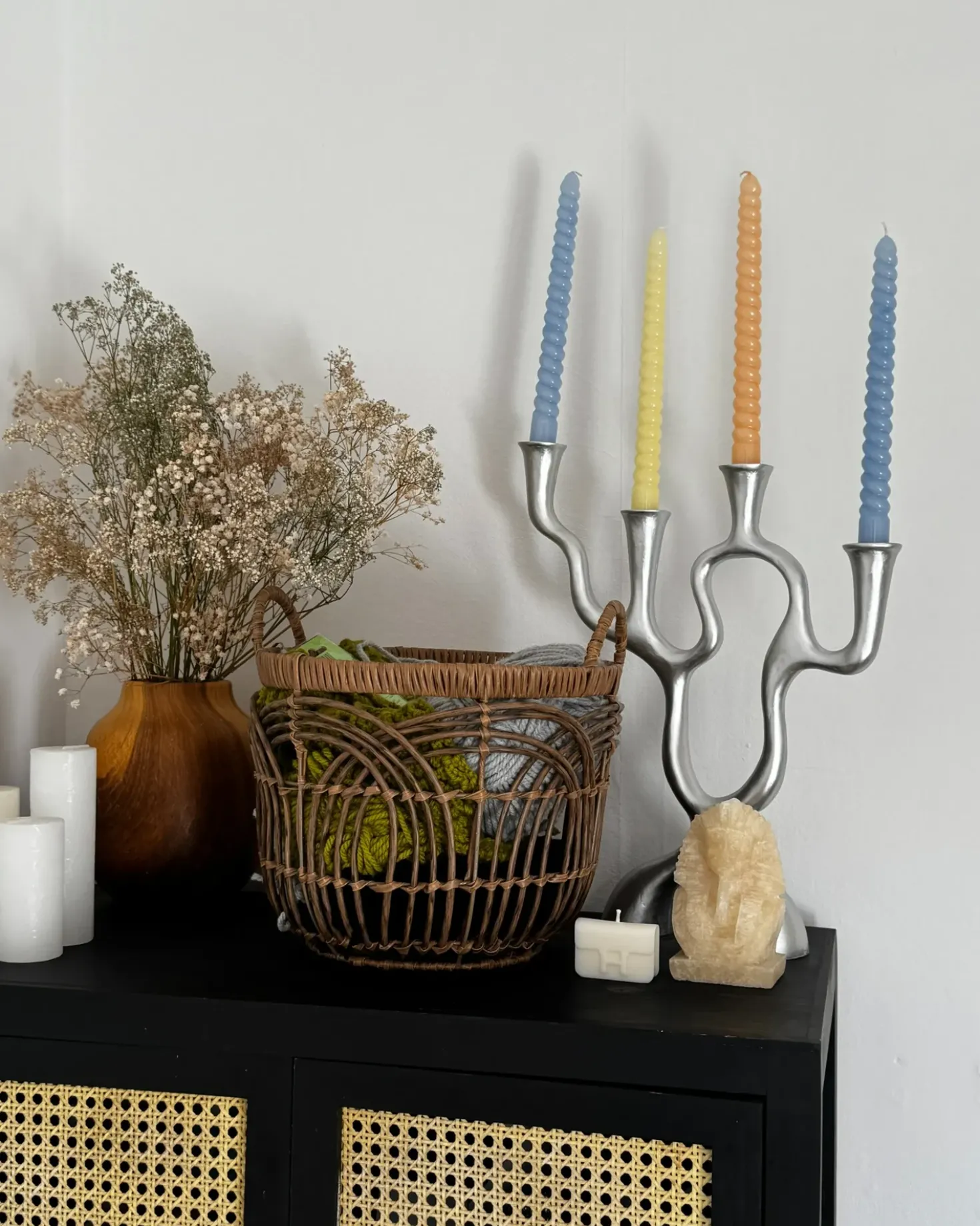 Portacandele FAMOES Metallo 41 cm Argento