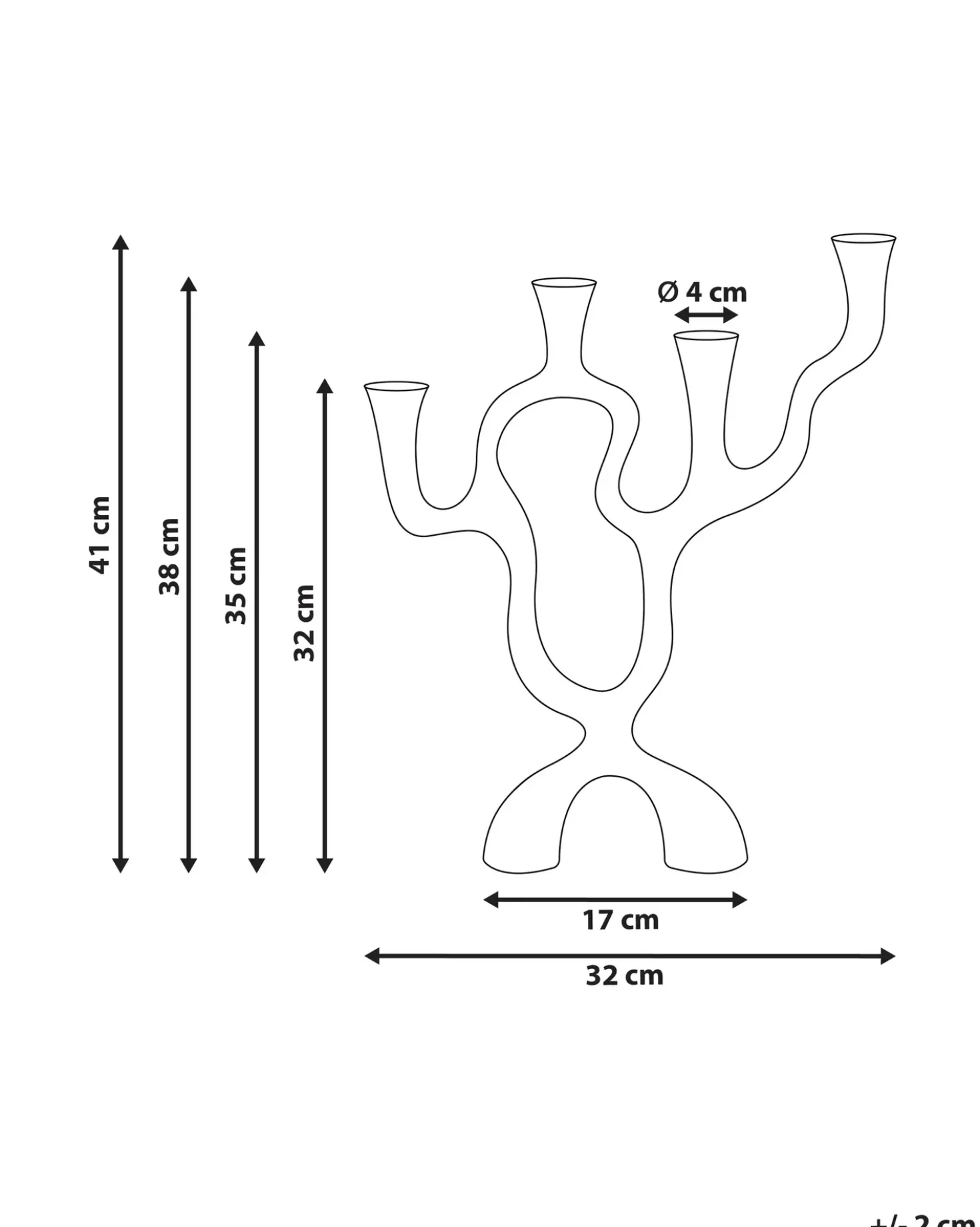 Portacandele FAMOES Metallo 41 cm Argento