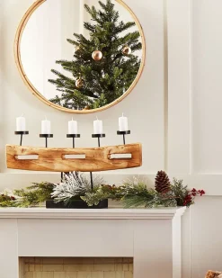 Portacandele GUATEMALA Legno di pino 36 cm Marrone
