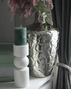 Portacandele IOANNINA Pietra 20 cm Bianco