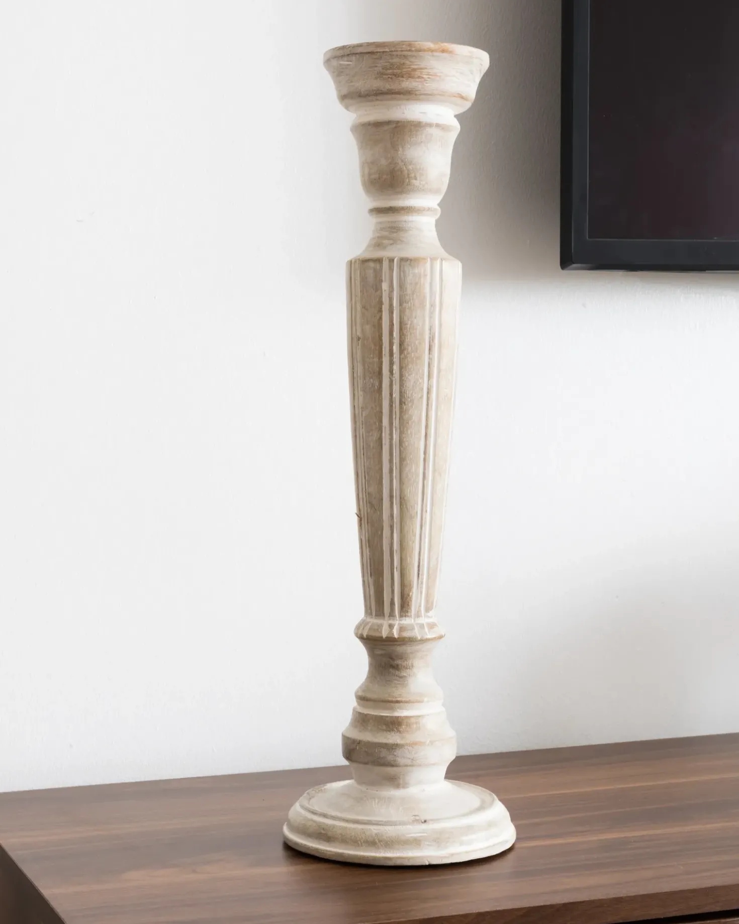 Portacandele MALLAWI Legno di mango 50 cm Marrone chiaro