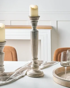Portacandele MALLAWI Legno di mango 50 cm Marrone chiaro