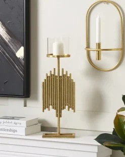 Portacandele NIAS Metallo 53 cm Oro