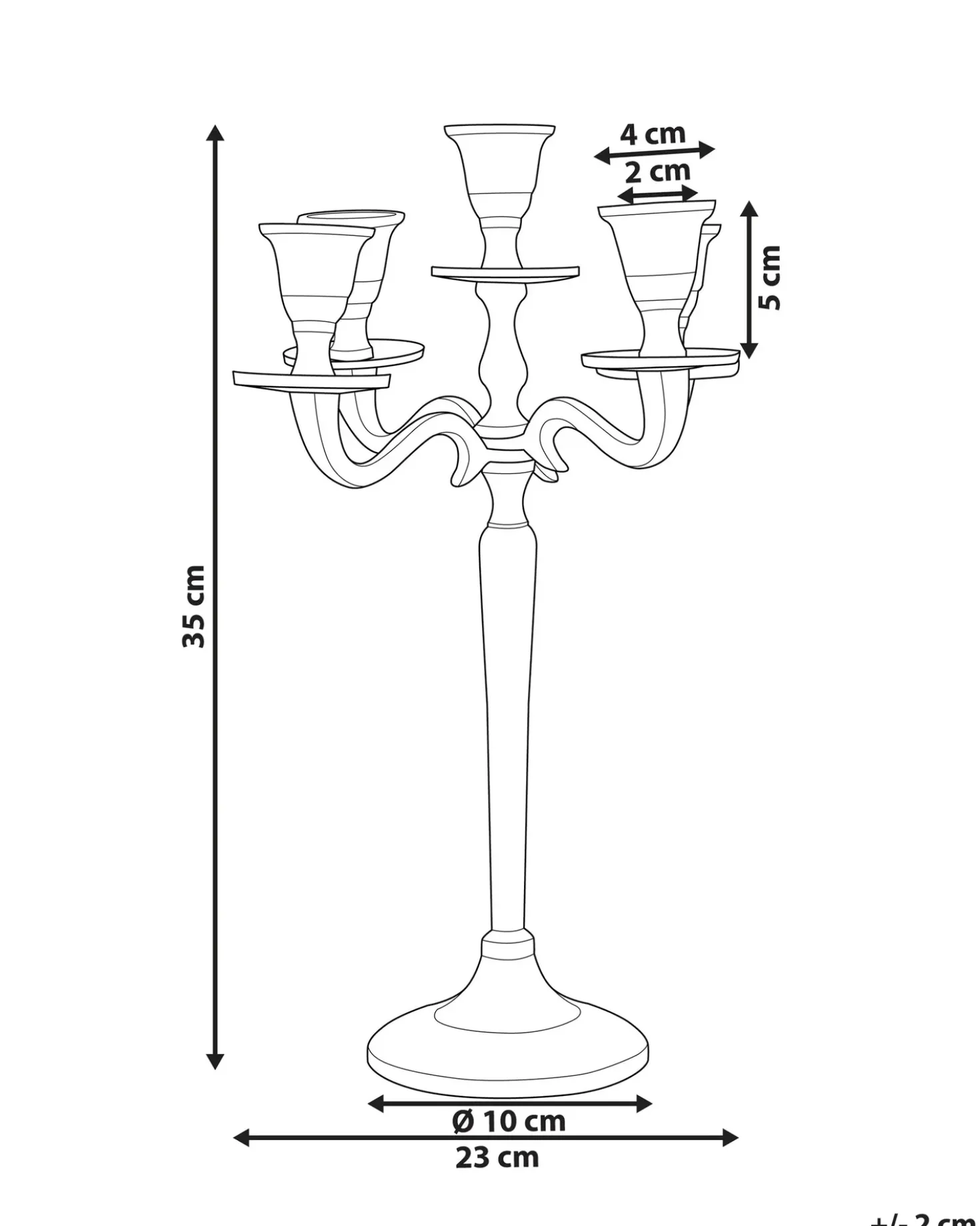 Portacandele PETRA Metallo 35 cm Argento