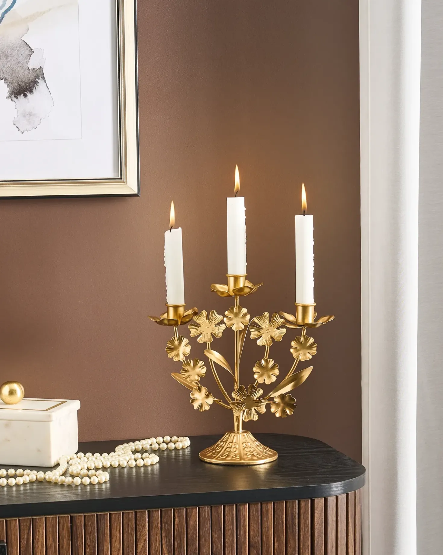 Portacandele RAMADA Metallo 25 cm Oro