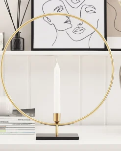 Portacandele SERAM Metallo 45 cm Oro