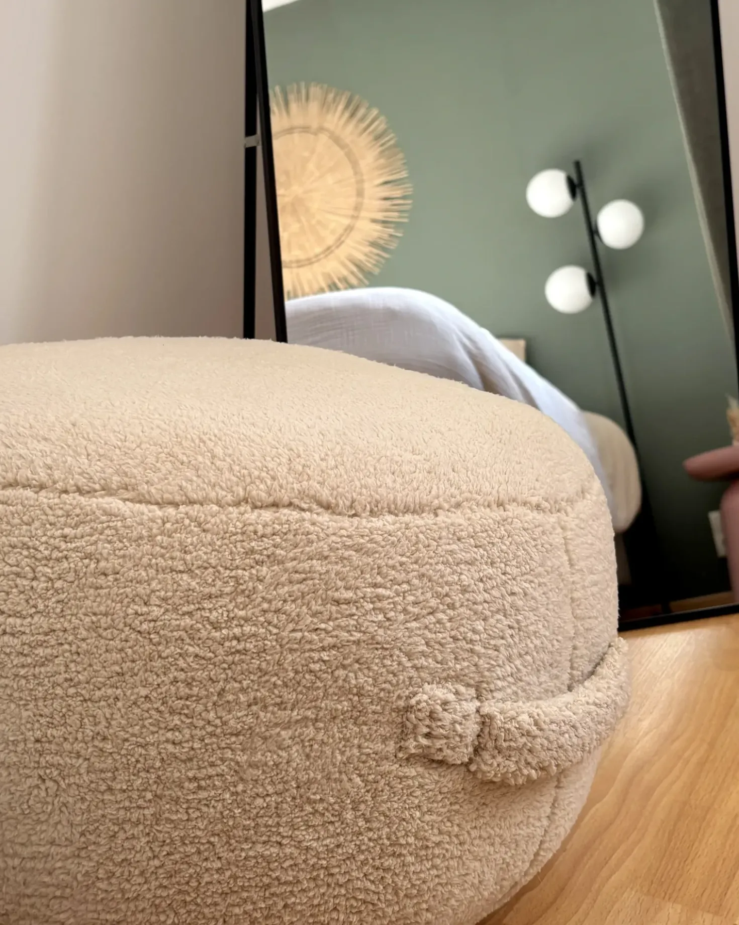 Pouf ADLANA Bouclé Beige