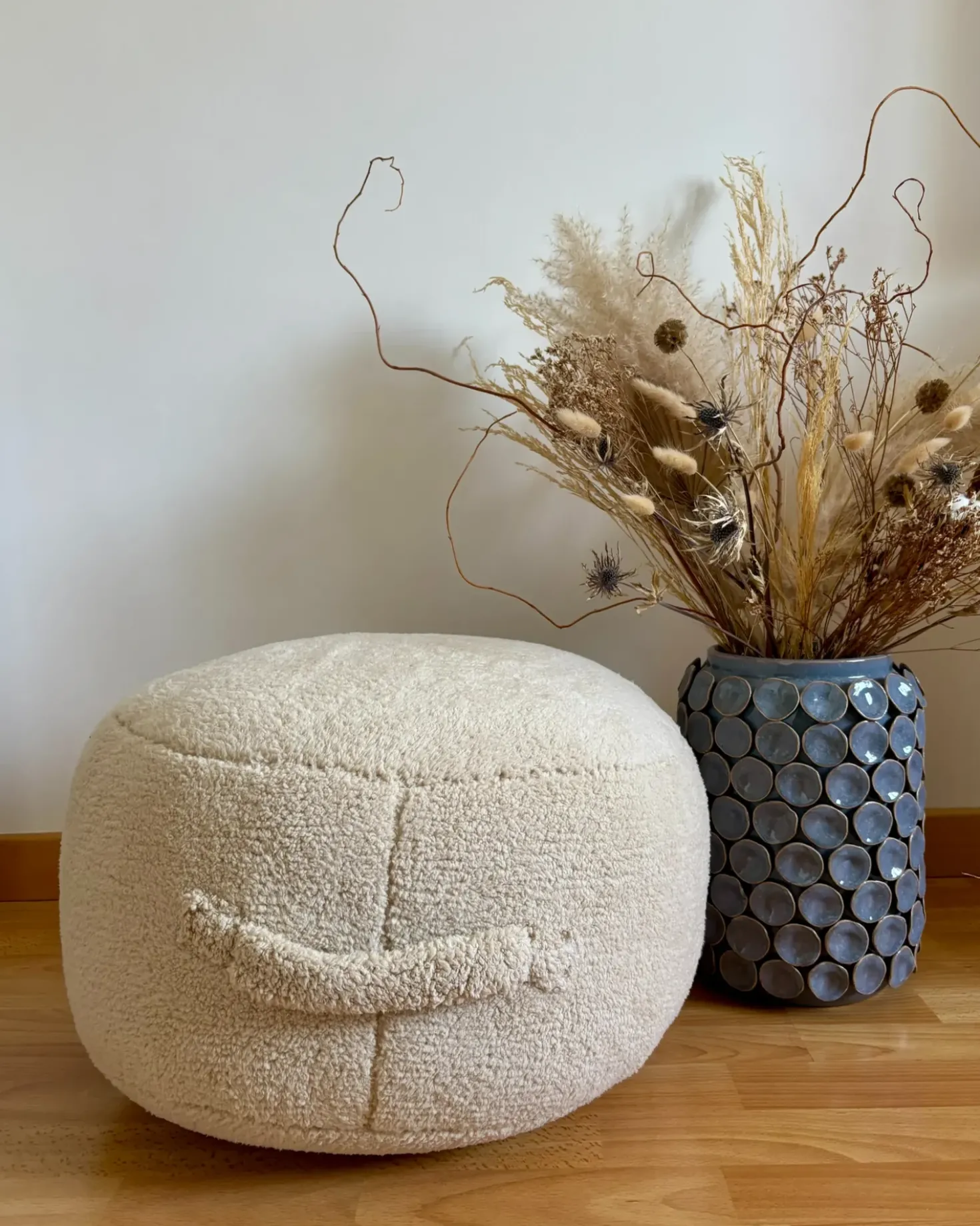 Pouf ADLANA Bouclé Beige