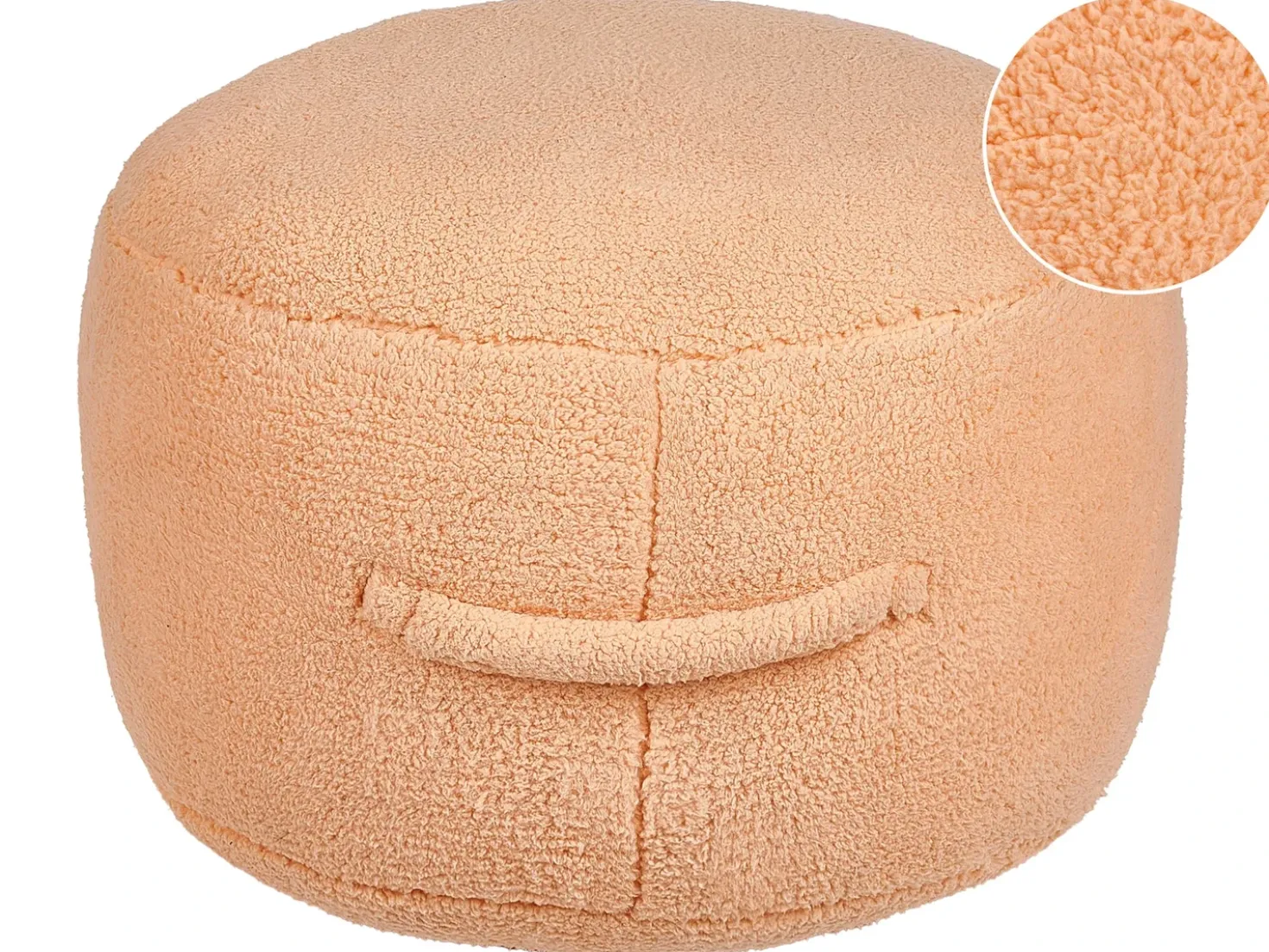 Pouf ADLANA Bouclé Rosa pesca