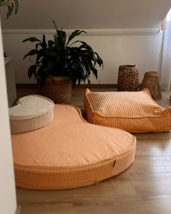 Pouf ALLOZAI Velluto Rosa pesca
