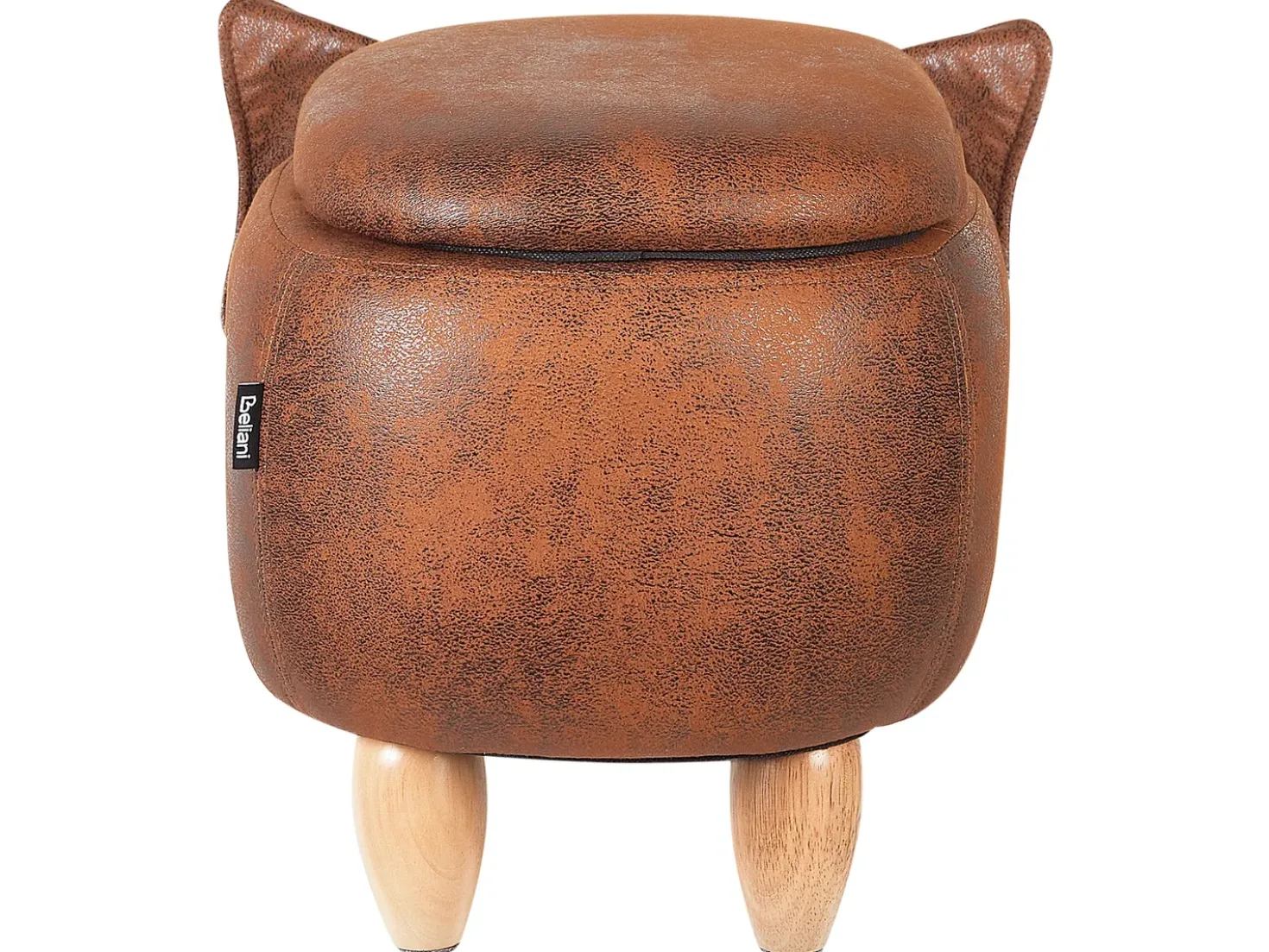 Pouf animaletto contenitore ELEPHANT Pelle sintetica Marrone scuro Elefante