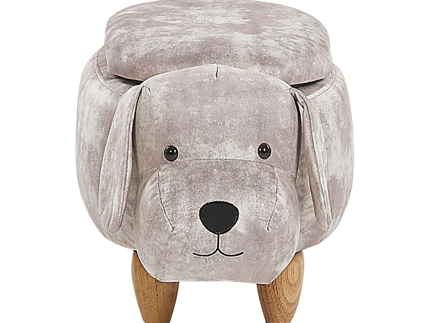Pouf animaletto contenitore DOGGY Velluto Beige Cane
