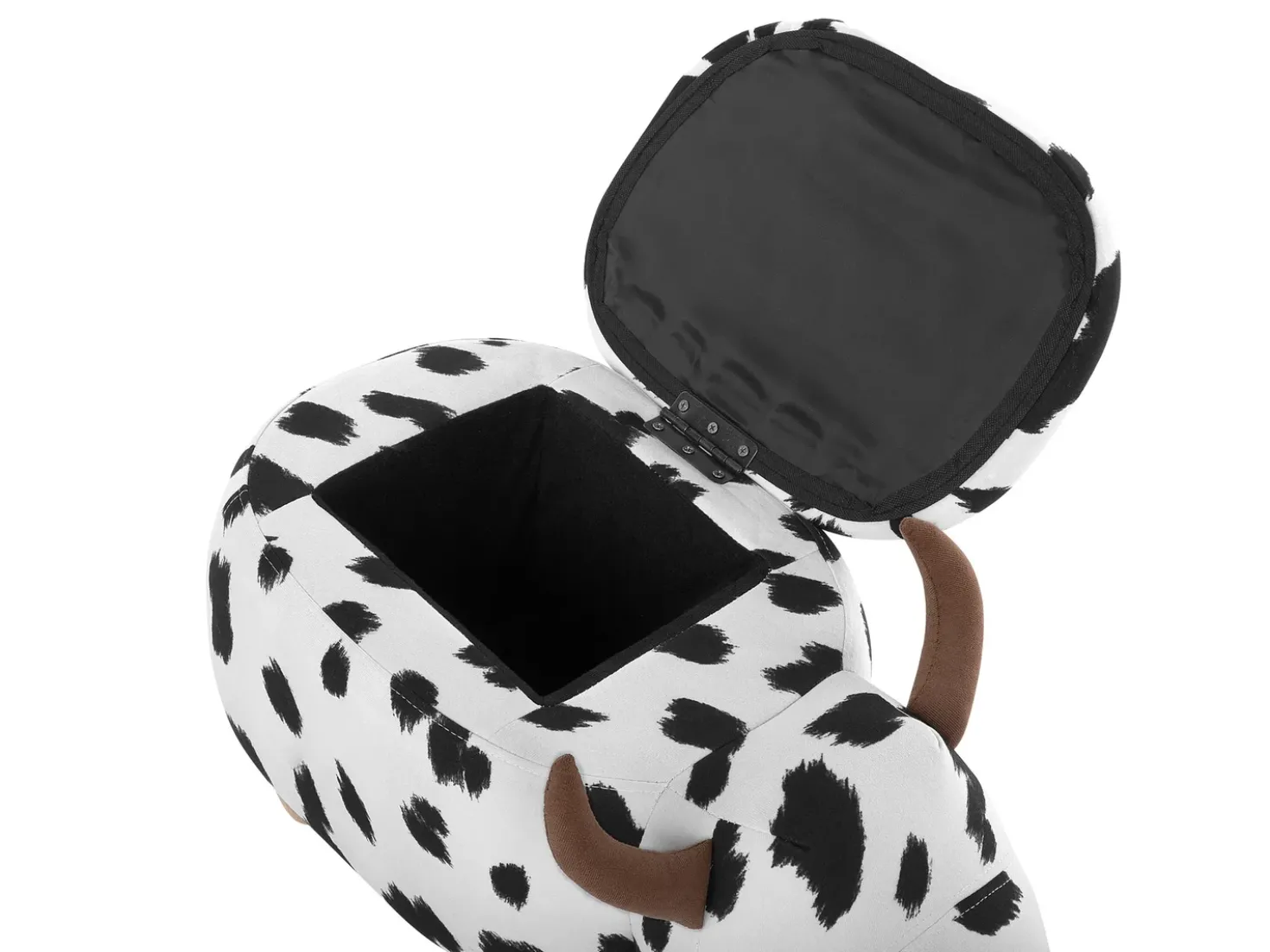 Pouf animaletto contenitore COW Tessuto Bianco Mucca