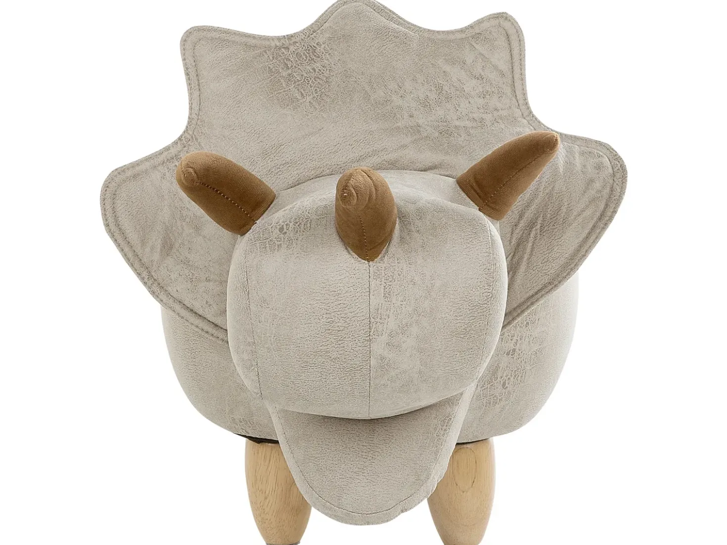 Pouf animaletto contenitore TRICERATOPS Tessuto Grigio chiaro Dinosauro