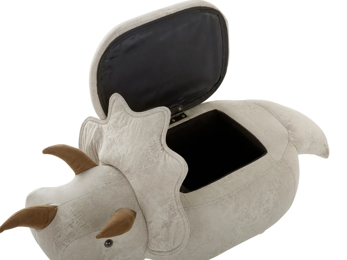 Pouf animaletto contenitore TRICERATOPS Tessuto Grigio chiaro Dinosauro