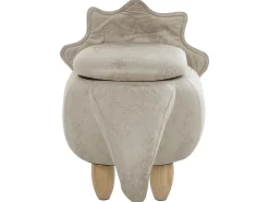 Pouf animaletto contenitore TRICERATOPS Tessuto Grigio chiaro Dinosauro