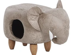 Pouf animaletto contenitore JUMBO Pelle sintetica Grigio Elefante