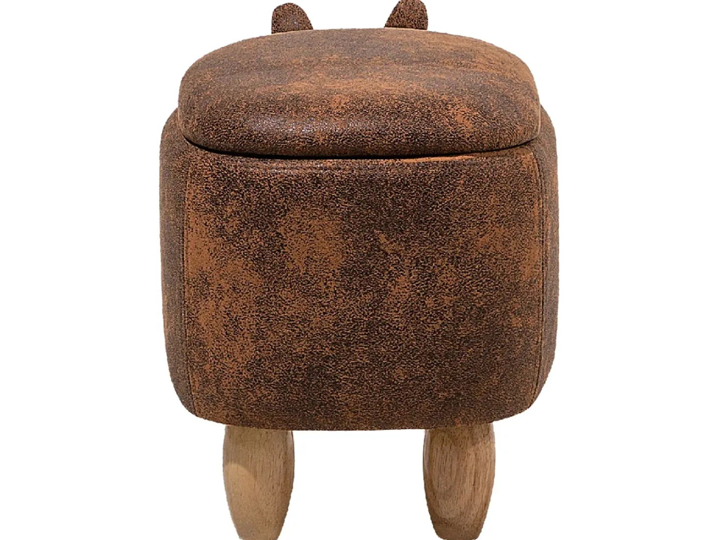 Pouf animaletto contenitore RHINO Pelle sintetica Marrone chiaro Rinocerone