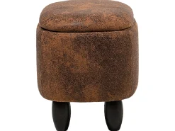 Pouf animaletto contenitore HIPPO Pelle sintetica Marrone Ippopotamo
