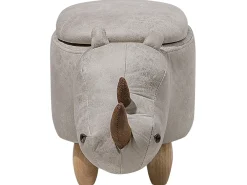 Pouf animaletto contenitore RHINO Pelle sintetica Grigio chiaro Rinocerone
