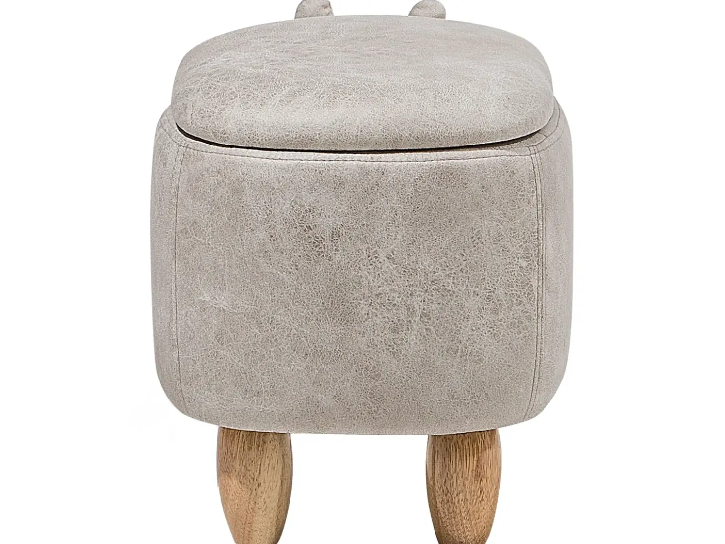 Pouf animaletto contenitore HIPPO Pelle sintetica Grigio chiaro Ippopotamo