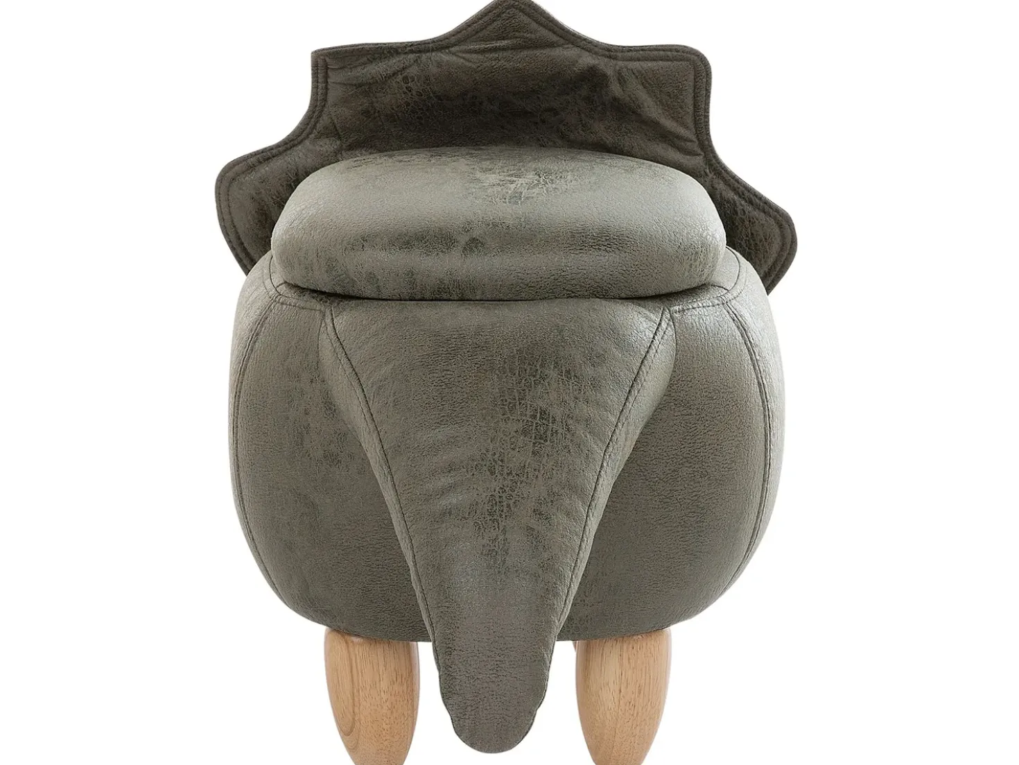 Pouf animaletto contenitore TRICERATOPS Tessuto Verde scuro Dinosauro