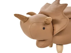 Pouf animaletto contenitore TRICERATOPS Tessuto Marrone Dinosauro