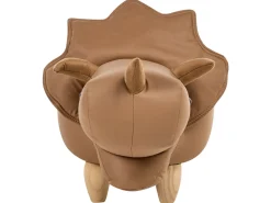 Pouf animaletto contenitore TRICERATOPS Tessuto Marrone Dinosauro