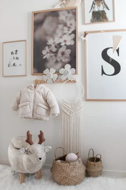 Pouf animaletto contenitore REINDEER Tessuto Beige Renna
