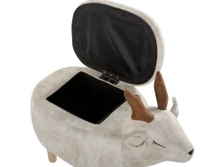 Pouf animaletto contenitore REINDEER Tessuto Beige Renna
