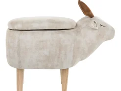 Pouf animaletto contenitore REINDEER Tessuto Beige Renna
