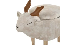 Pouf animaletto contenitore REINDEER Tessuto Beige Renna
