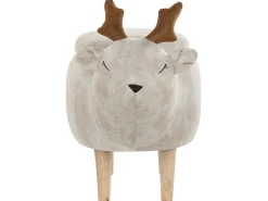 Pouf animaletto contenitore REINDEER Tessuto Beige Renna