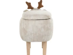 Pouf animaletto contenitore REINDEER Tessuto Beige Renna