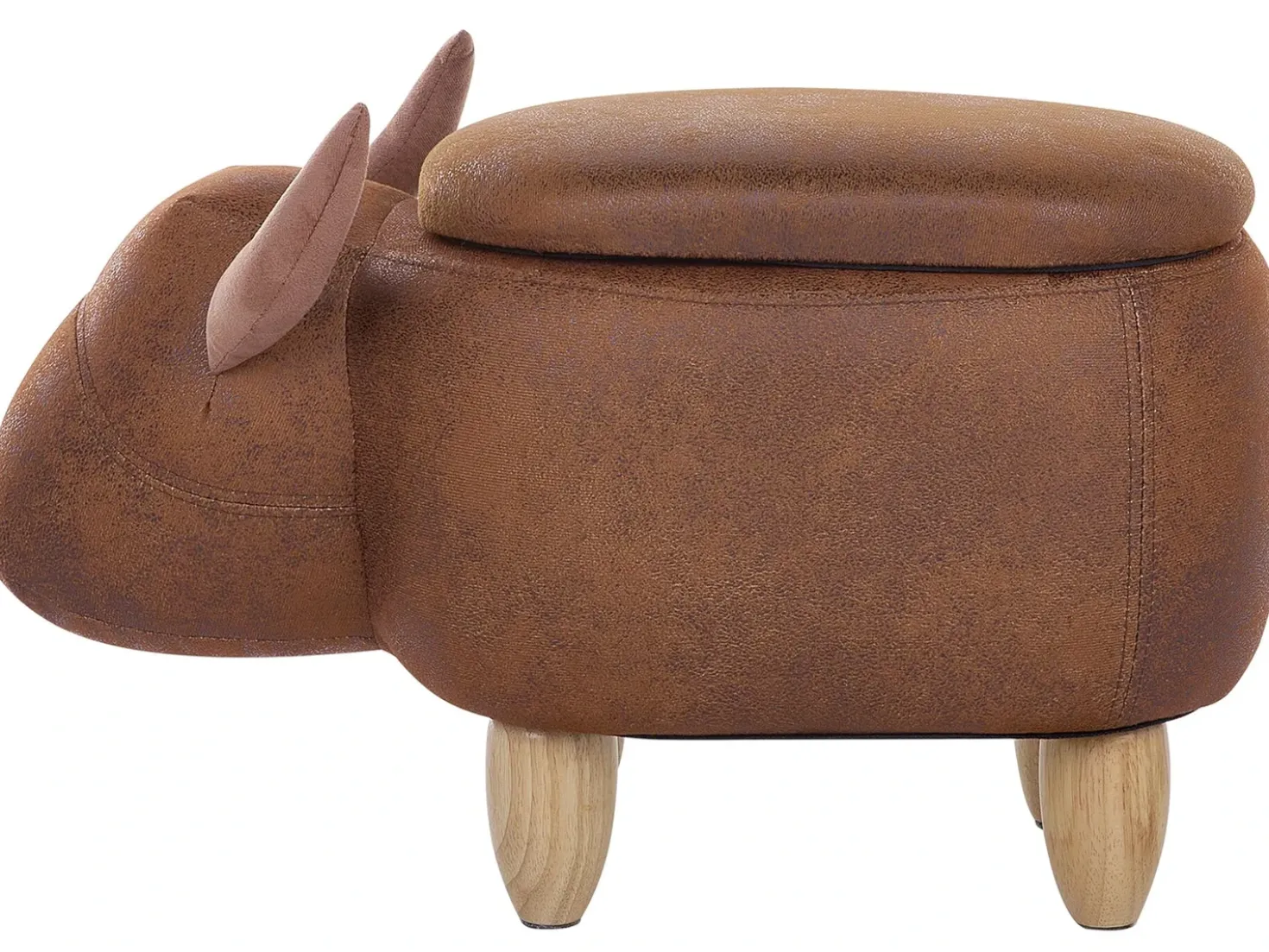 Pouf animaletto contenitore COW Pelle sintetica Marrone chiaro Mucca