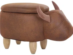 Pouf animaletto contenitore COW Pelle sintetica Marrone chiaro Mucca