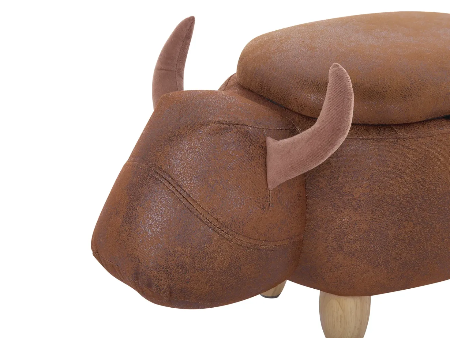 Pouf animaletto contenitore COW Pelle sintetica Marrone chiaro Mucca