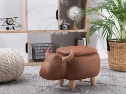 Pouf animaletto contenitore COW Pelle sintetica Marrone chiaro Mucca