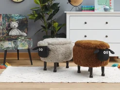 Pouf animaletto contenitore SHEEP Tessuto Grigio Pecora