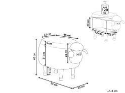Pouf animaletto contenitore SHEEP Tessuto Marrone Pecora
