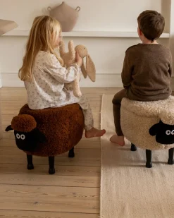 Pouf animaletto contenitore SHEEP Tessuto Marrone Pecora