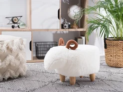 Pouf animaletto LAMB Tessuto Bianco Agnello